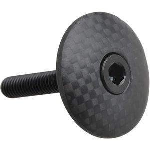 1 1/8" 3K Carbon Fiber Cycling Headset Stem Top Cap with M6x35mm Titanium Bolt
