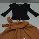 AMAWMW Toddler Baby Girl Fall Winter Clothes Long Sleeve Ruffle Shirt Corduroy Mini Skirt Infant Girl A-line Dress (9-12 Months)