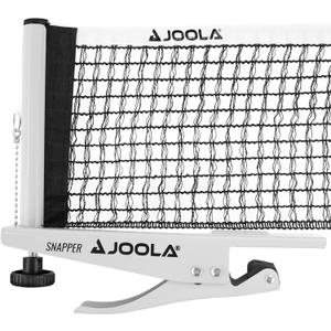 JOOLA Snapper Professional Table Tennis Net and Post Set - Portable and Easy Setup 72" Regulation Size Ping Pong Spring Activated Clamp Net, Silver