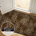 Leopard Area Rug 5x7 for Bedroom,Cheetah Print Carpets for Living Room,Ultra-Thin Washable Throw Rugs Indoor Animal Print Hide Non Slip Accent Floor Mats for Dining Room,Laundry Room,Office,Brown
