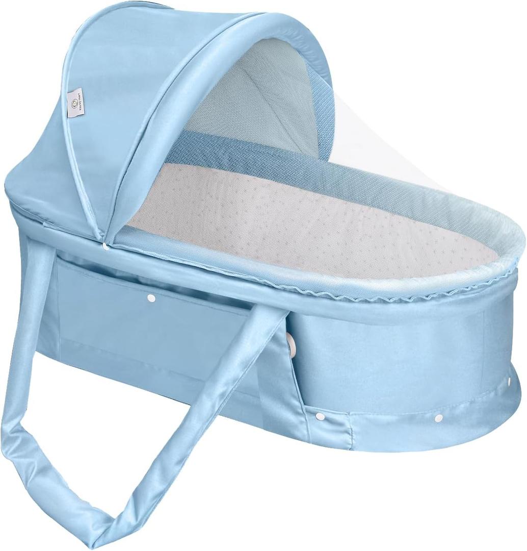 Baby Travel Bassinet Portable Bassinet (Light Blue), Twin