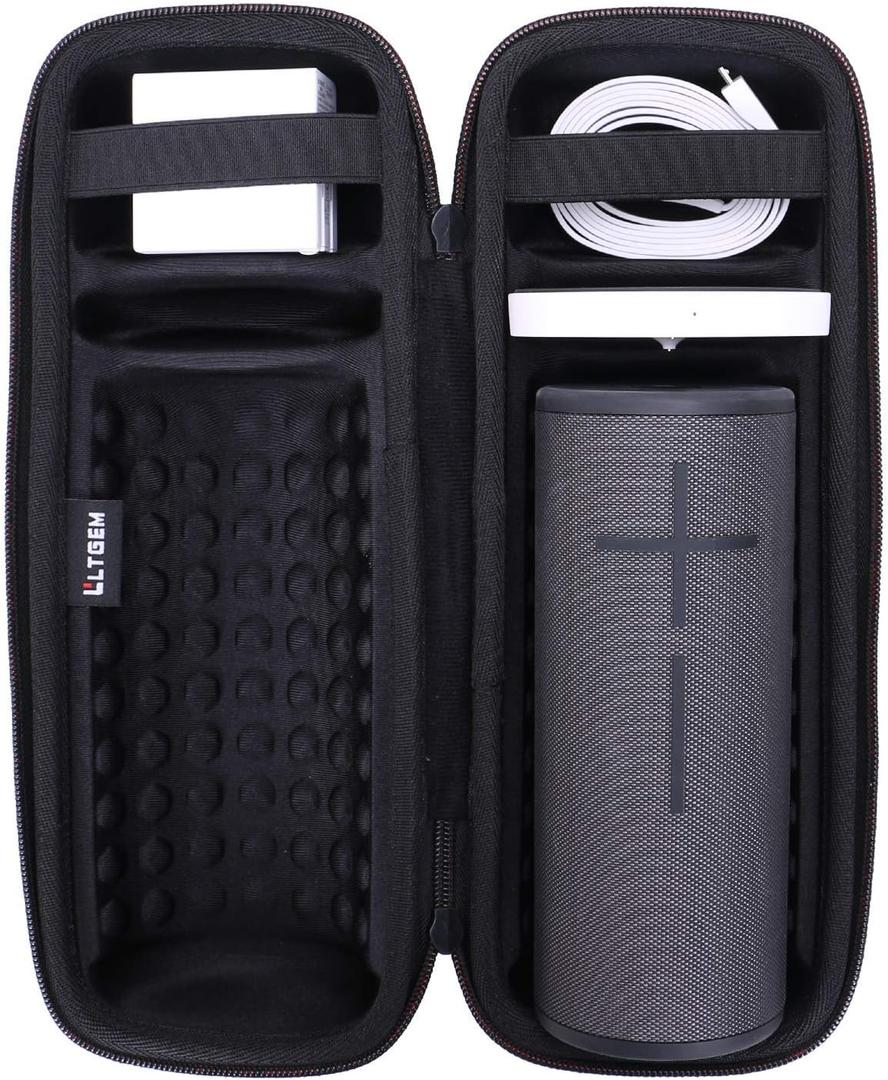 LTGEM Case Compatible with Ultimate Ears Boom 4/3 Portable Waterproof Speaker and Charger Dock, Black