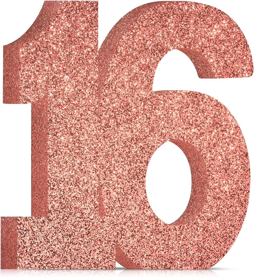 Sweet 16th Birthday Decorations for Girls,Rose Gold Glitter 16th Birthday Party Centerpieces for Table Decorations,Number 16 Table Topper Decor Sign Sweet 16th Birthday Decorations for Girls,Rose Gold Glitter 16th Birthday Party Centerpieces for Table Decorations,Number 16 Table Topper Decor Sign