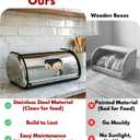 Stainless Steel Large Bread Box for Kitchen Countertop, Roll Top Metal Bread Storage Container with Window and Air Hole, 17.1 x 10.6 x 7.08 inch