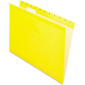 Pendaflex Reinforced Hanging File Folders, Letter Size, Yellow, 1/5 Cut, 25/BX (4152 1/5 YEL)