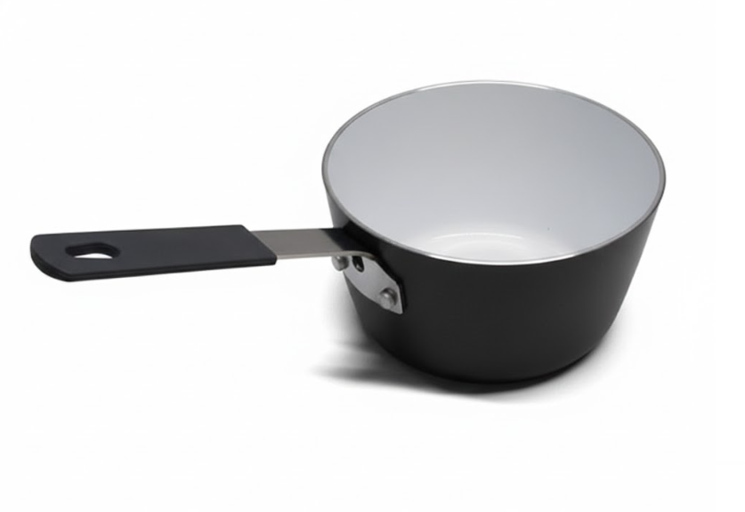 Quart Ceramic Steel Gray Open Sauce Pan