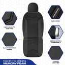 Skechers Memory Foam Seat Covers,Leather Car Seat Covers, Ultimate Comfort & Support Front Seat Covers Airbag Compatible, Automotive Universal Fit Most for SUVs, Vans, Sedans, Cars, Trucks,Black