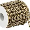 YOUBEIYEE 16.4 Feet Jewelry Making Chain Roll, Bronze Plated Aluminum Curb Cuban Chain Necklace for Women and Men Jewelry Chains Bulk