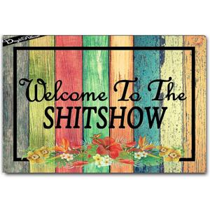 Welcome Door Mat Welcome to The Shitshow Welcome Mat Door Rugs for Entrance Way Doormat Entry Rug
23.6"x15.7"