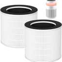 2 Pack Demi Filter Replacement, Compatible with Afloia Demi Air Purifier, HEPA 360 3-Stage Filtration, Works for Hair Pet Dander, Odor, Dust Smoke, Pollen