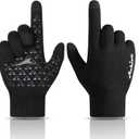 Achiou Winter Gloves, Glove for Men Women, Upgraded Touch Screen Texting Warm Running with Thermal Soft Knit Lining (Black)
