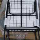 Folding Bed with 5" Mattress Wooden Headboard Side Pocket Cot Size Portable Beds for Adults Folded Guest Bed, Home Office,Fold Up Roll Away Beds for Easy Storage (Rustic Brown, Cot 75x31)