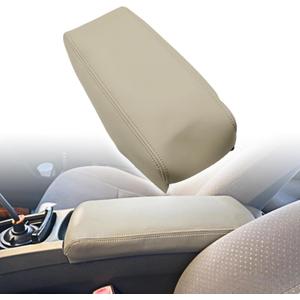 NLQR Leather Center Console Lid Armrest Cover Beige Tan Compatible with Toyota Prius 2004 2005 2006 2007 2008 2009