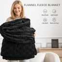 Exclusivo Mezcla Fleece Throw Blanket for Couch,Super Soft and Warm Lightweight Checkered Pattern Blankets for All Seasons, 50x60 Inches, Black
