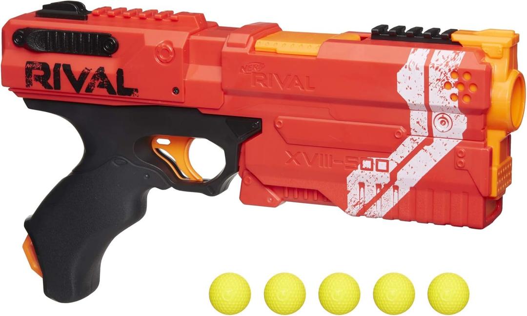 Nerf Rival Kronos XVIII-500 Blaster, Breech-Load, 5 Rival Rounds, Spring Action, 90 FPS Velocity, Red 
