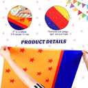 Oudain 3 Pcs Anime Theme Tablecloth 108 x 54 Inches Cartoon Table Covers Yellow Blue and Red Stars Print Table Cloth for Birthday Party Decoration