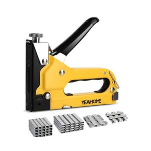 Upholstery Staple Gun Heavy Duty, YEAHOME 4-in-1 Stapler Gun with 4000 Staples, Manual Brad Nailer Power Adjustment Stapler Gun for Wood, Crafts, Carpentry, Decoration DIY