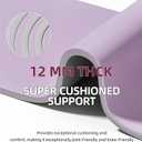 Extra Thick 12mm TPE Exercise Yoga Mat with Strap, 72"L x 24.8"W Non-slip Workout Mat for gymnastics, Pilates, Home, Workout, Gym Floor Fitness
