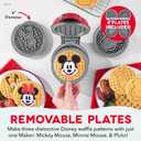 Disney | Dash MultiMaker Mini Maker System - Electric Waffle Maker & Swappable Plates - 1 MultiMaker, 4 Plates, Mickey Mouse & Friends Design, Aluminum