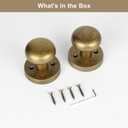 Dummy Door Knobs Interior, Antique Brass Bronze Door Knobs, Vintage Non-Locking Inactive Door Handle for Closet and Bifold, 2 Pack