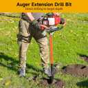 3 Pcs Auger Extension Drill Bit Set, 3/4" Steel, 9.4/12.6/20.9" Lengths