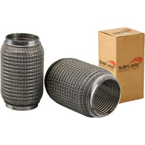 Exhaust Flex Pipe (Wire Mesh + Interlock Lining Type) 100% Stainless SS304 OEM-Grade For Heavy Duty and Cars (1 PC, 2.5X6)