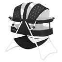 Dream On Me Karley Bassinet, Award Winner Lightweight Travel Baby Bassinet, Foldable Bedside Sleeper, Adjustable Double Canopy, Spacious Design, Soft Fabric, Storage Basket Black and White