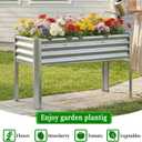 2Pcs Galvanized Raised Garden Bed with Legs, 482432in Large Metal Elevated Raised Planter Box with Drainage Holes for Backyard, Patio, Balcony, 400lb Capacity,Sliver