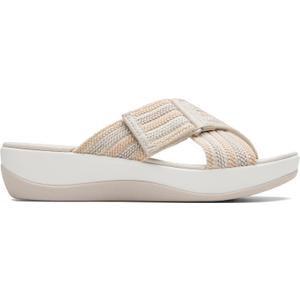 Clarks womens Arla WaveSlide Sandal (White, M)