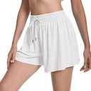 YLDUJ AMUM Womens with Lined Running Shorts Breathable Double Layer Summer 2 in 1 Athletic Workout Flowy Shorts with Pockets, XS