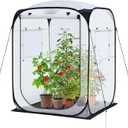 Ohuhu Pop Up House - Fast Set-up Small Greenhouse Walk in Portable Greenhouses Indoor Outdoor with Removable PE Mat & Mesh Window for Protecting Plant from Cold Frost & Birds 48 x 48 x 63.7''