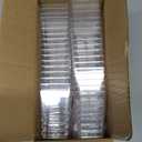 50 Count 5OZ Dessert Cups with Lids and Spoons Square Plastic Dessert Cups Clear Parfait Appetizer Mini Bowls for Tasting Party Desserts Mousse Ice Cream