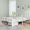 Novilla 14 Inch Queen Bed Frame with Headboard and Footboard, No Box Spring Needed, Metal Platform Bed Frame Queen Size, Heavy Duty, Under Bed Storage, Easy Assembly, White