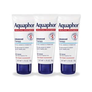 Aquaphor Advanced Therapy Healing Ointment, Hypoallergenic, Fragrance Free Body Moisturizer for Dry Skin and Minor Wound Care, Travel Size Skin Care Set, 1.75 Oz Tube, Pack of 3