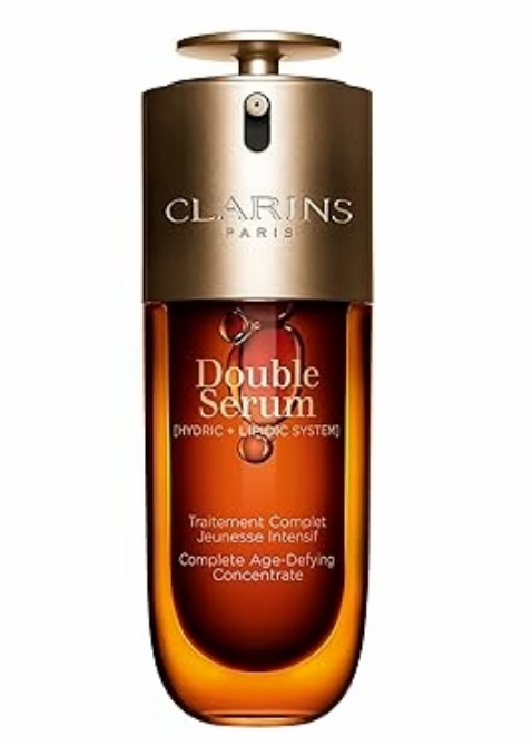Clarins DOUBLE SERUM | Anti Aging Face Serum | Visibly Firms, Smoothes, Boosts Radiance, and Refines Pores | 24H Hydration | All Skin Types, 1.7 Fl Oz