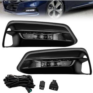 LED Fog Lights Replacement for Accord 2018 2019 2020 4-Door Sedan Driving Fog Lamps with DRL Front Bumper Fog Lights