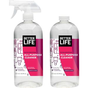 Better Life All Purpose Cleaner - Multipurpose Home and Kitchen Cleaning Spray for Glass, Countertops, Appliances, Upholstery- Multi-surface Spray Cleaner - Currant and Citrus, 32oz (Pack of 2)