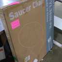 DUMOS Saucer Chair for Adults, Teens, Faux Fur XL Circle Chair for Bedroom, Dorm & Gaming, Foldable Comfy Accent Seat for Small Spaces, Oversized Style Thick Padded Meatal Frame, Pink