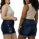 high Waisted Jean Shorts Women Stretchy Womens Jean Shorts, Frayed Hem, Comfy fit,Ripped Denim Shorts, Soft Denim