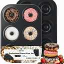 WERTIOO Donut Pans 2 Pack, Non-Stick 6-Cavity Mini Baking Pans, High-grade Carbon Steel Donut Mold - Bagels Doughnuts Biscuit Cake Baking Tray Maker Pan, Dishwasher, Oven, Freezer Safe