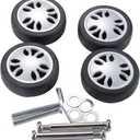 Suitcase Wheels Replacement 360 Spinner 50x15mm Kits Luggage Travel Wheel Double Accessories Universal Rubber Swivel Trolley Casters Bearings Repair Tools Set Rotating Flexible Quietness 2Pack (50mmx15mm)