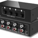 3.5mm Aux + RCA L/R Bi-Directional Stereo Audio Switch 4 in 1 Out A/B Analog Audio Switcher Selector