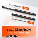 16 Inch 38 Lbs Shocks, C16-09209 A.R.E Truck Cap Struts, C16-33309 15.7 in 38# Gas Spring Lift Support for Snugtop Camper Shell Window Leer Topper Canopy Replacement Parts, 2 Pack