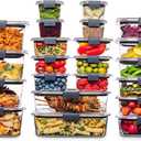 Rubbermaid Brilliance BPA Free 44-Piece Food Storage Containers Set Airtight Leak-Proof with Lids for Meal Prep Lunch and Leftovers (Set of 22 Assorted Containers)