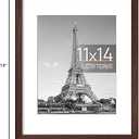 upsimples 11x14 Picture Frame, Natural Solid Wooden Picture Frames, Display 8x10 with Mat or 11 x 14 Without, Vertical or Horizontal Wall Hanging, 1 Pack, Natural