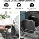 Square Silicone Air Fryer Liners 2 Pack, Compatible with Ninja AF141 181, 8.5 Inch Air Fryer Liners for COSORI 5-6.5 QT, Reusable Silicone Basket, Air Fryer Accessories