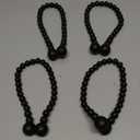 KLOGTSIND Magnetic Curtain Tiebacks, Curtain Tie Backs for Curtains 4 Pack, Wood Bead Curtain Tiebacks, Curtain Holders for Boho Bedroom Decor, Baby Nursery Decor, Farmhouse Decor (Black)