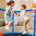 BLUERISE 55'' Indoor&Outdoor Toddler Trampoline for Kids Gifts Blue/ Dark