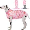 Kuoser Dog Surgery Recovery Suit, Valentine's Day Doggie Surgical Shirt for Female Male Dogs, Pet Onesies for  Large Dogs