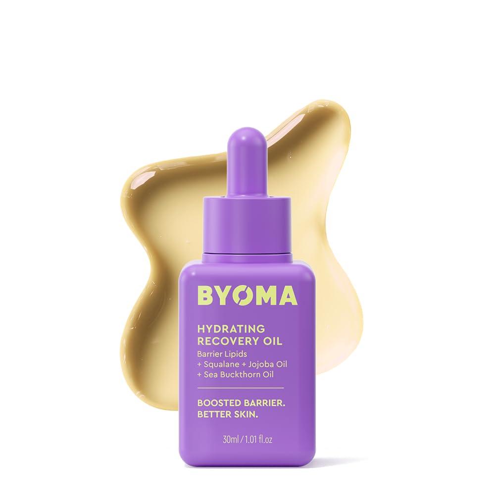 BYOMA Hydrating Recovery Oil  Luxury Face Oil with Squalane, Jojoba Oil & Seabuckthorn Oil  Instant Radiant and Glowy Skin  Barrier Repair Facial Oil  1.01 fl. oz